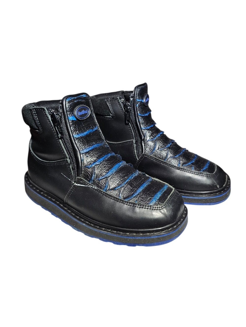 Rock'em Boys Bruce Kids Python Blue Bottom Ankle Boot Size 1